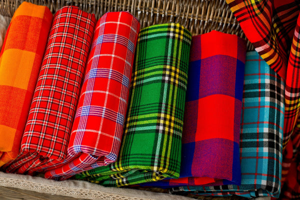 couverture shuka de la tribu maasai, nappe de vacances