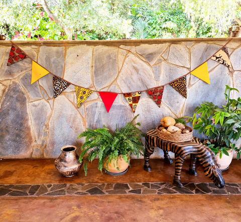 african print fabric bunting