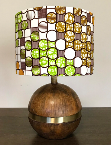 green white african print fabric lamp shade