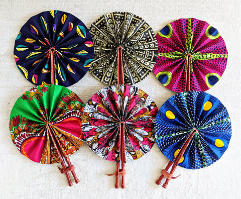 african fabric folding hand fans