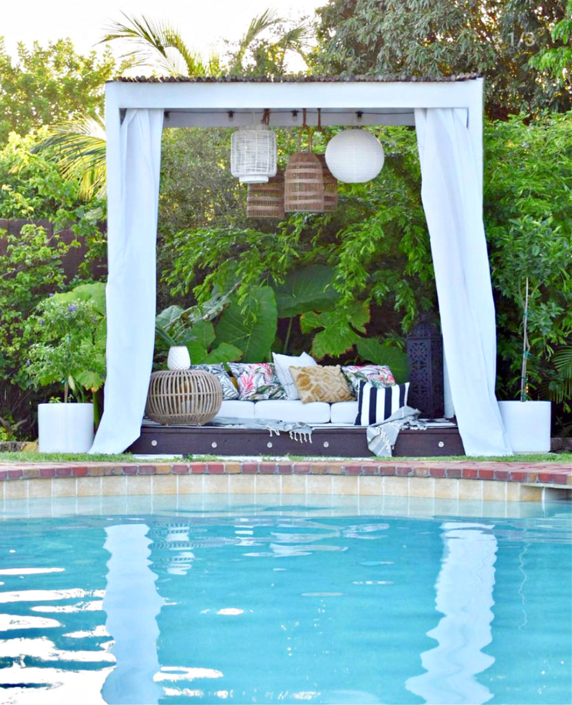 swimming pool with cabana in backyard how we live decor blog