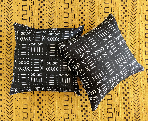 black white mud cloth pattern pillows 3 sizes