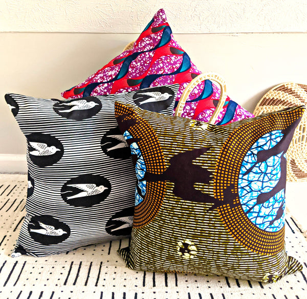 colorful african print fabric pillow covers