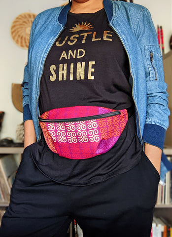 african pattern fanny pack