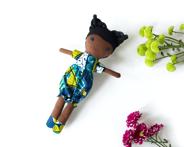 Poupée fille noire, tissu imprimé africain, vêtements de poupée, idées cadeaux de douche