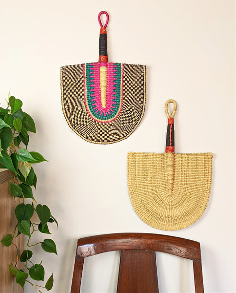 woven african hand fans