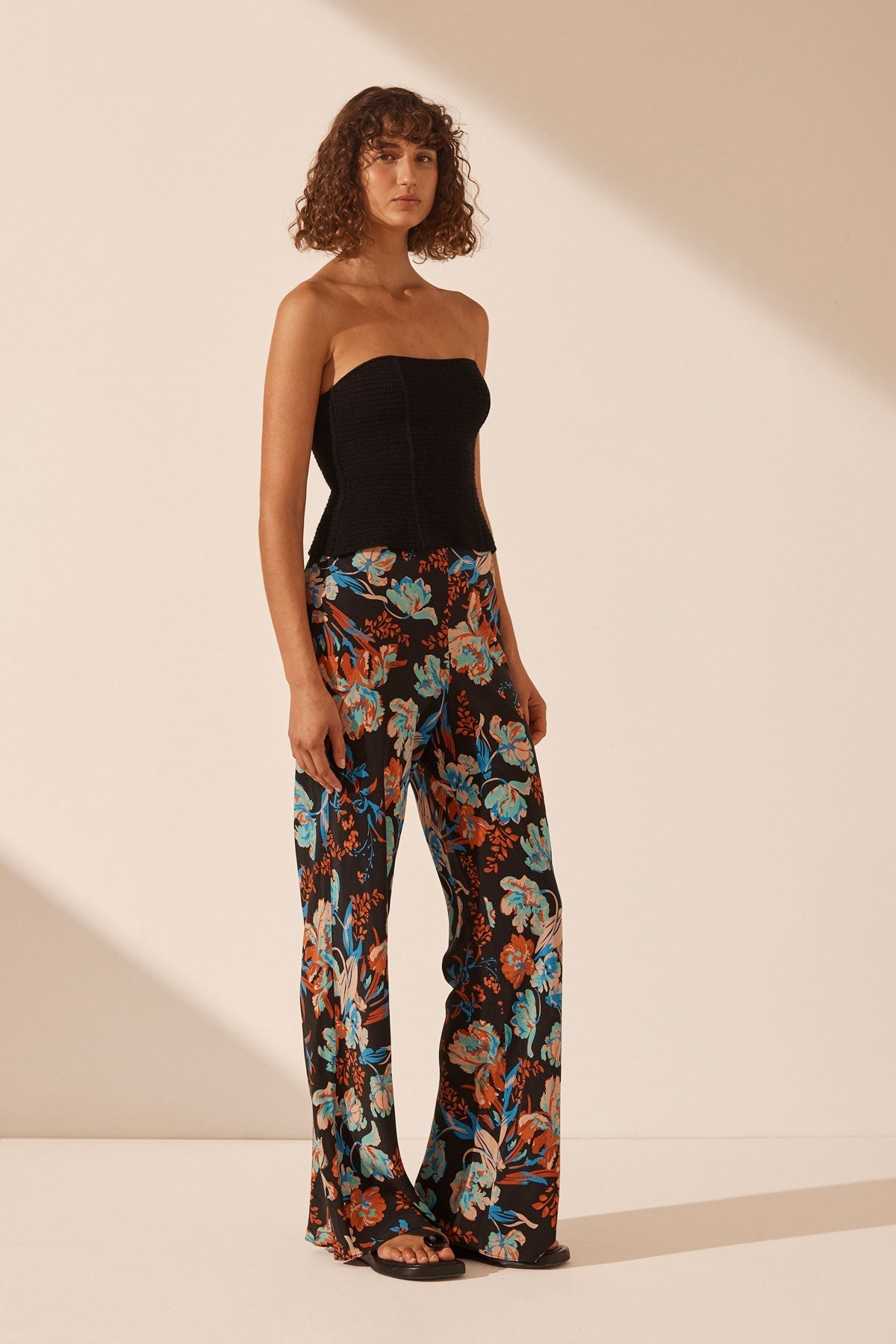 Mer Silk Bias Cut Pant | Navy/Ivory | Pants | Shona Joy – Shona