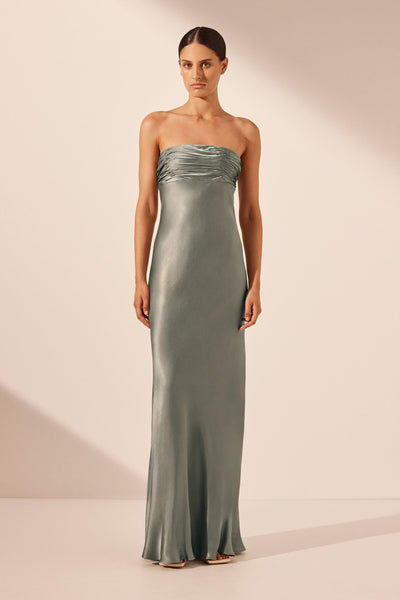 La Lune Ruched Halter Maxi Dress | Desert Rose | Dresses | Shona Joy