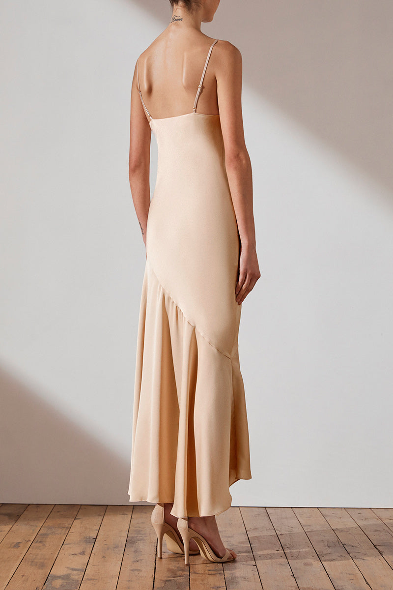 shona joy luxe bias asymmetrical slip dress