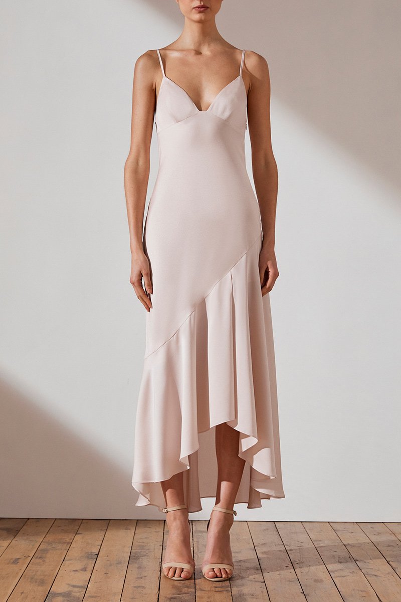 shona joy luxe bias asymmetrical slip dress