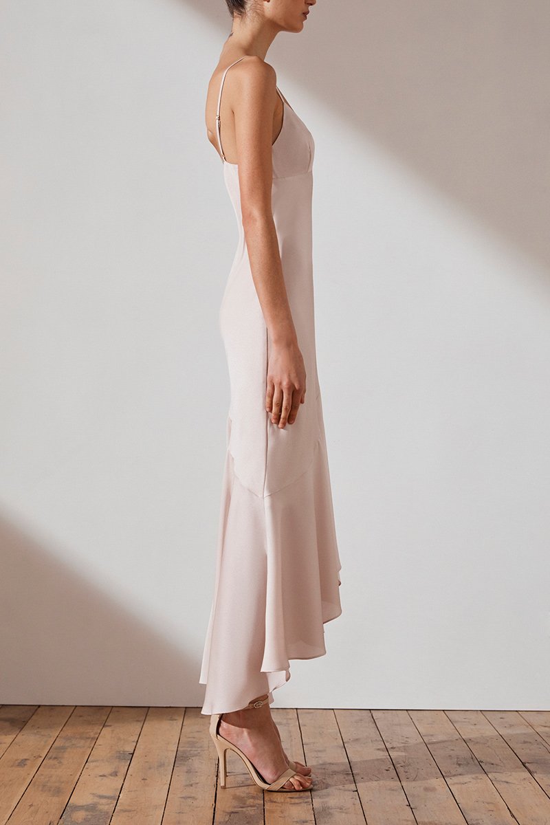 shona joy luxe bias asymmetrical slip dress