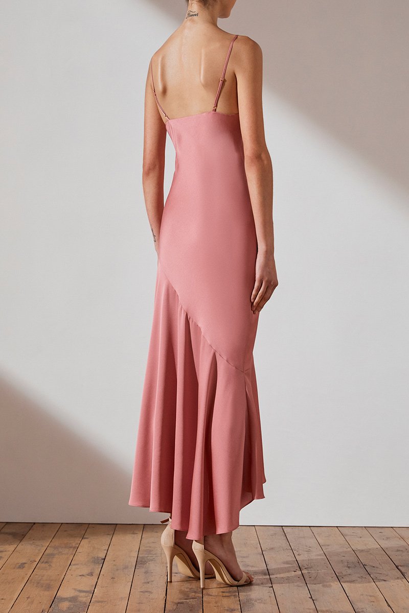 shona joy luxe bias asymmetrical slip dress