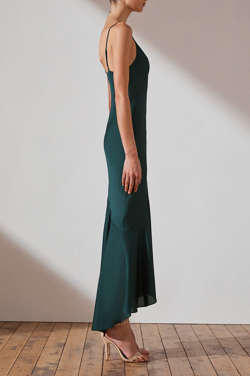 shona joy luxe bias asymmetrical slip dress