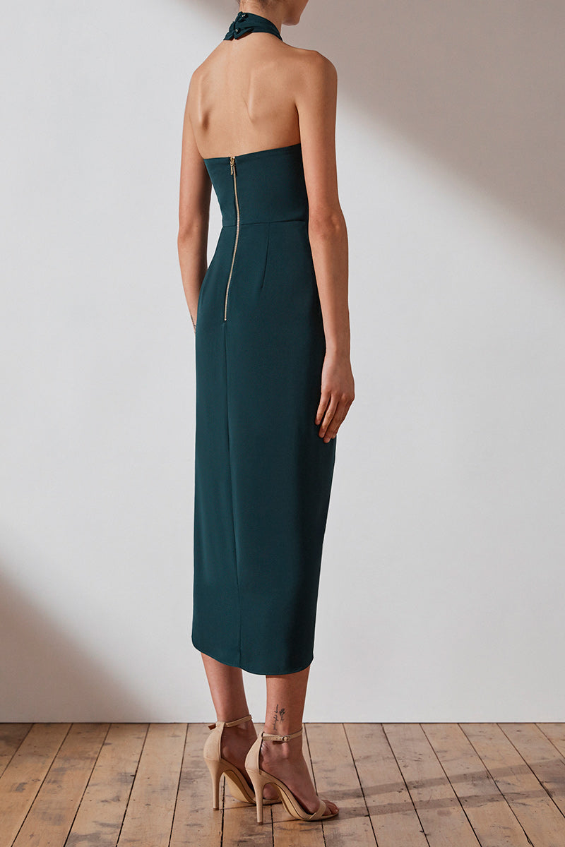 core knot draped dress