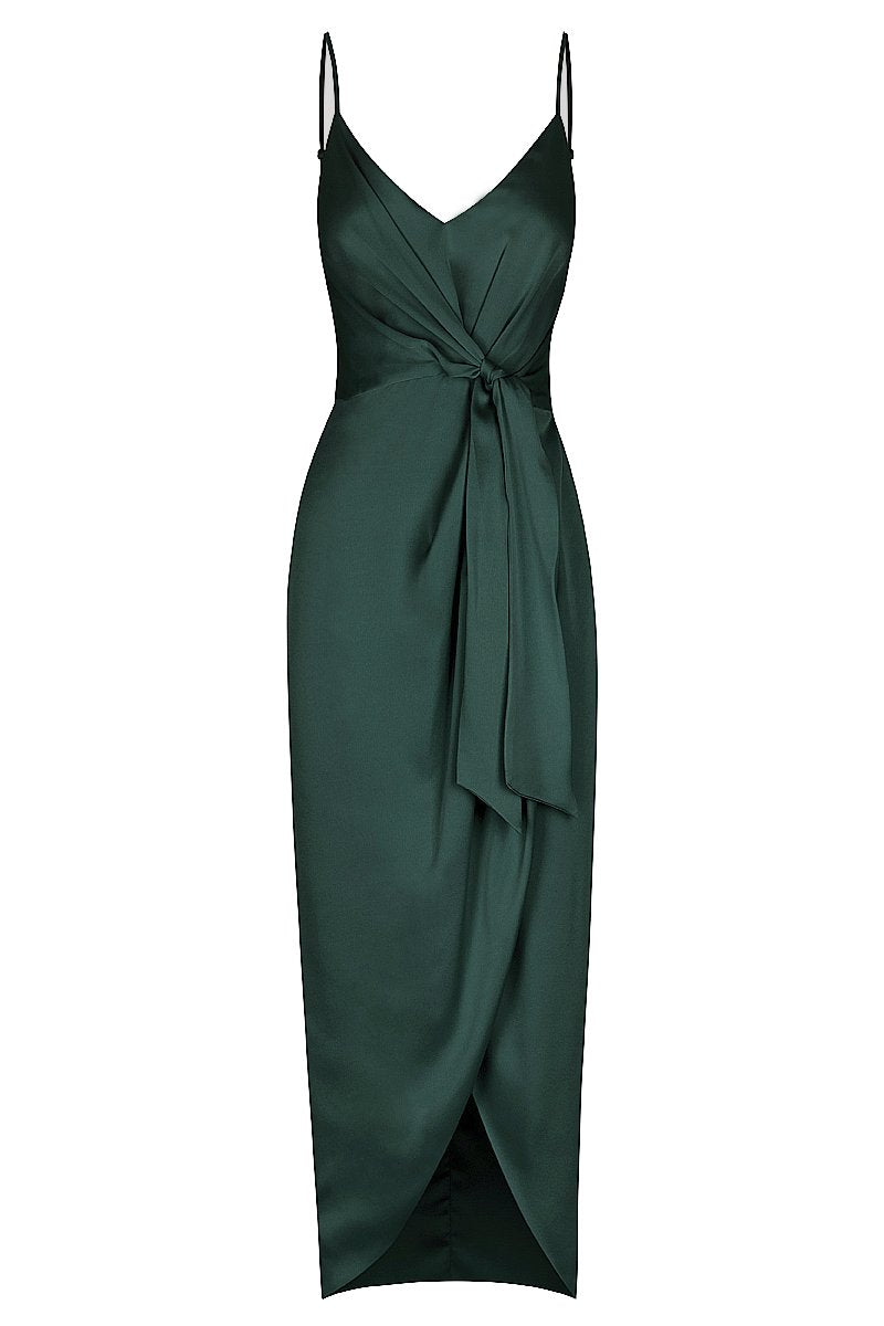 shona joy oro tie front cocktail dress