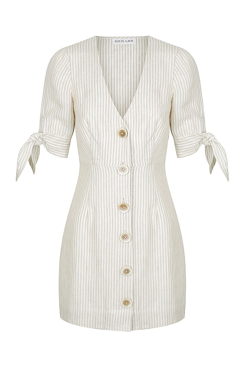 shona joy hamilton linen fitted mini dress