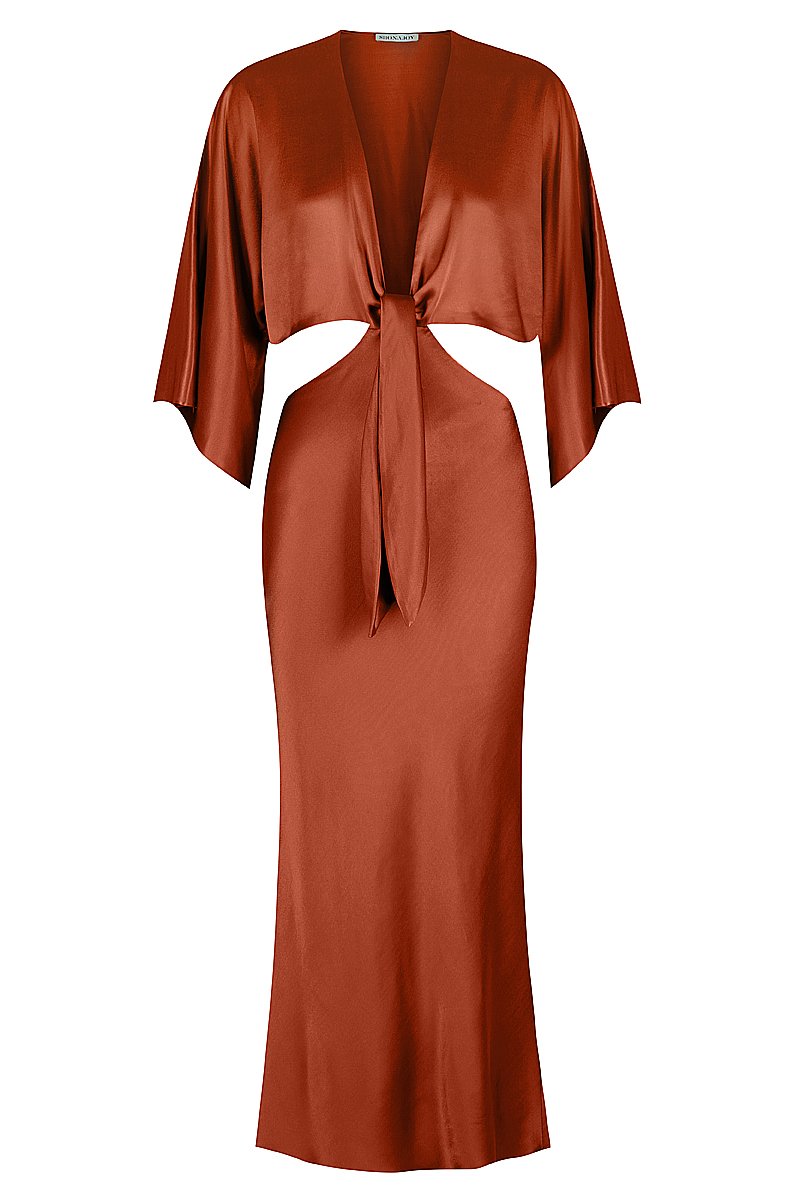 shona joy oro tie front dress