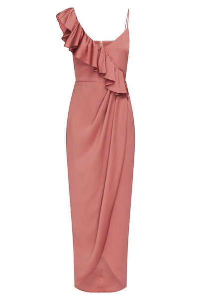 shona joy luxe draped cocktail frill dress