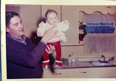 Baby Pam Coxwell with father