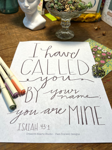 Isaiah 43.1 lettering. scripture journaling