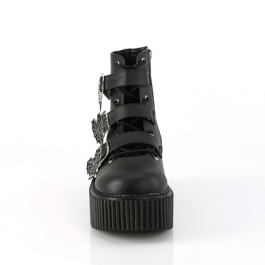 DemoniaCult - Creeper 215 Black Vegan Leather - Sapatos de Mulher