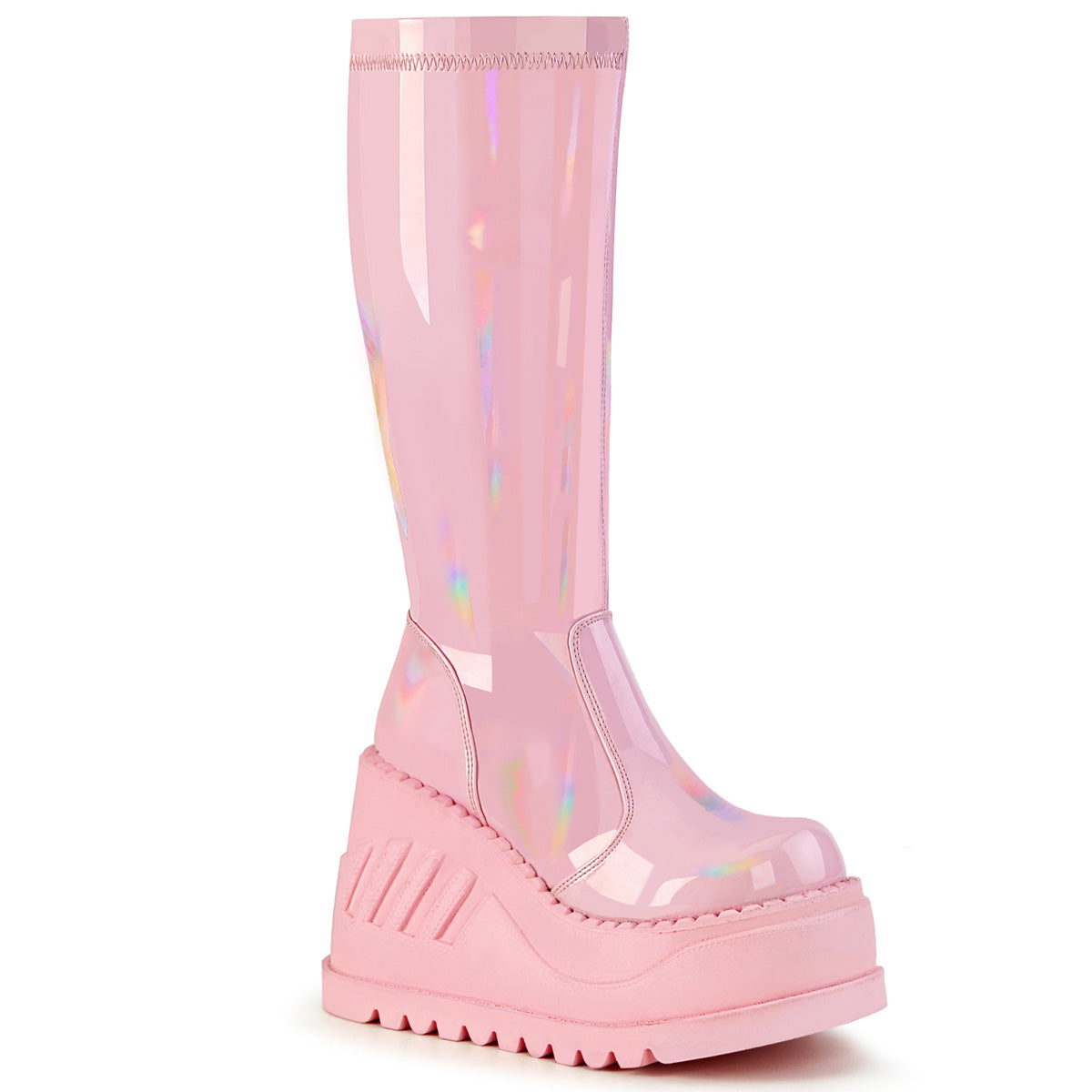 Image of STOMP-200 Baby Pink Hologram Stretch Patent