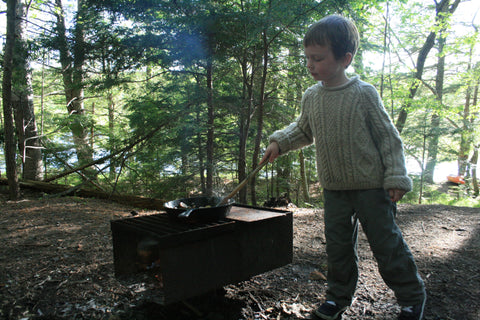 Bite Sized Kitchen cooking at the campground.