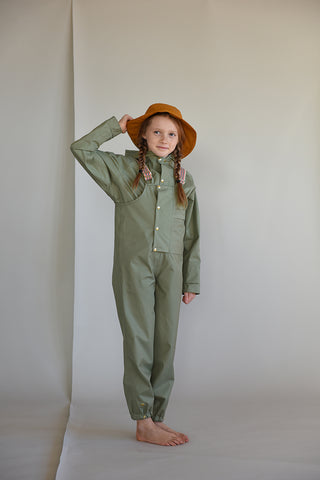 Faire Child children's coveralls made from recycled polyester in Balsam