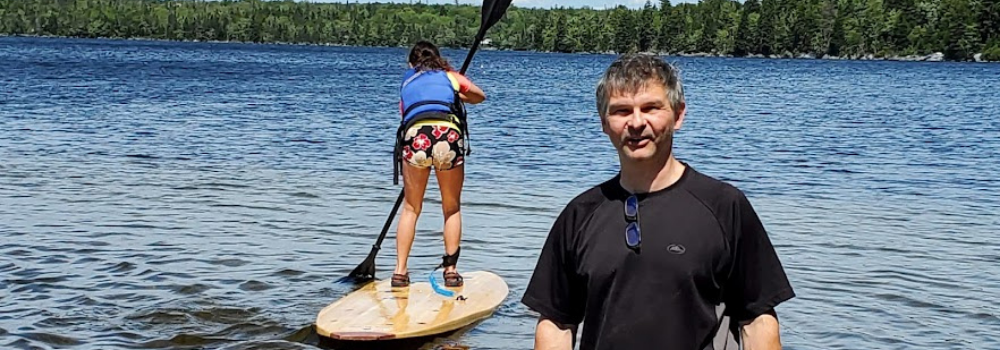 Custom paddleboard made by father and daughter