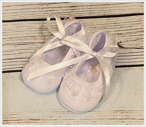 Baby pre-walker shoes with cross by Sarah Louise – 004482 – White