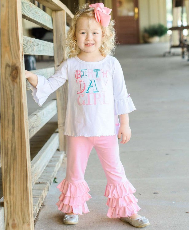 Pink 3-Ruffle Flare Pants * 6-12M 18-24M 3T – Little Footprints ...