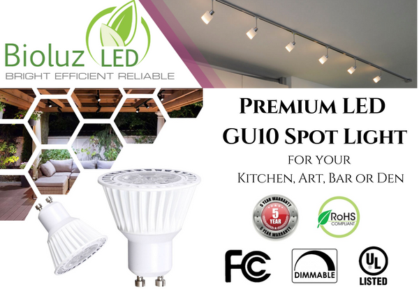 Bioluz LED 10 Pack Commercial Grade GU10 LED Bulbs Dimmable 3000K 50W  Halogen Replacement 120v UL Listed (Pack of 10)