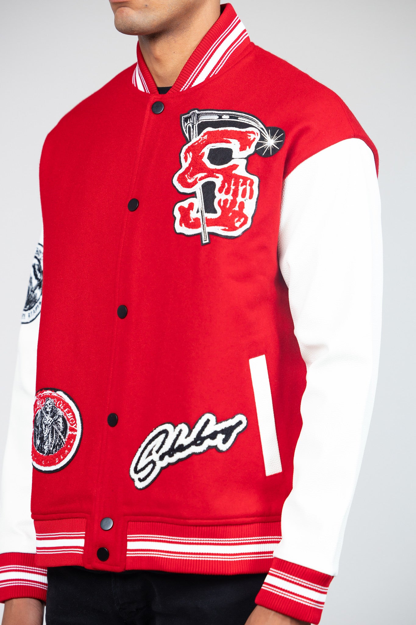 REAPER VARSITY JACKET [RED] – SOLEBOY®