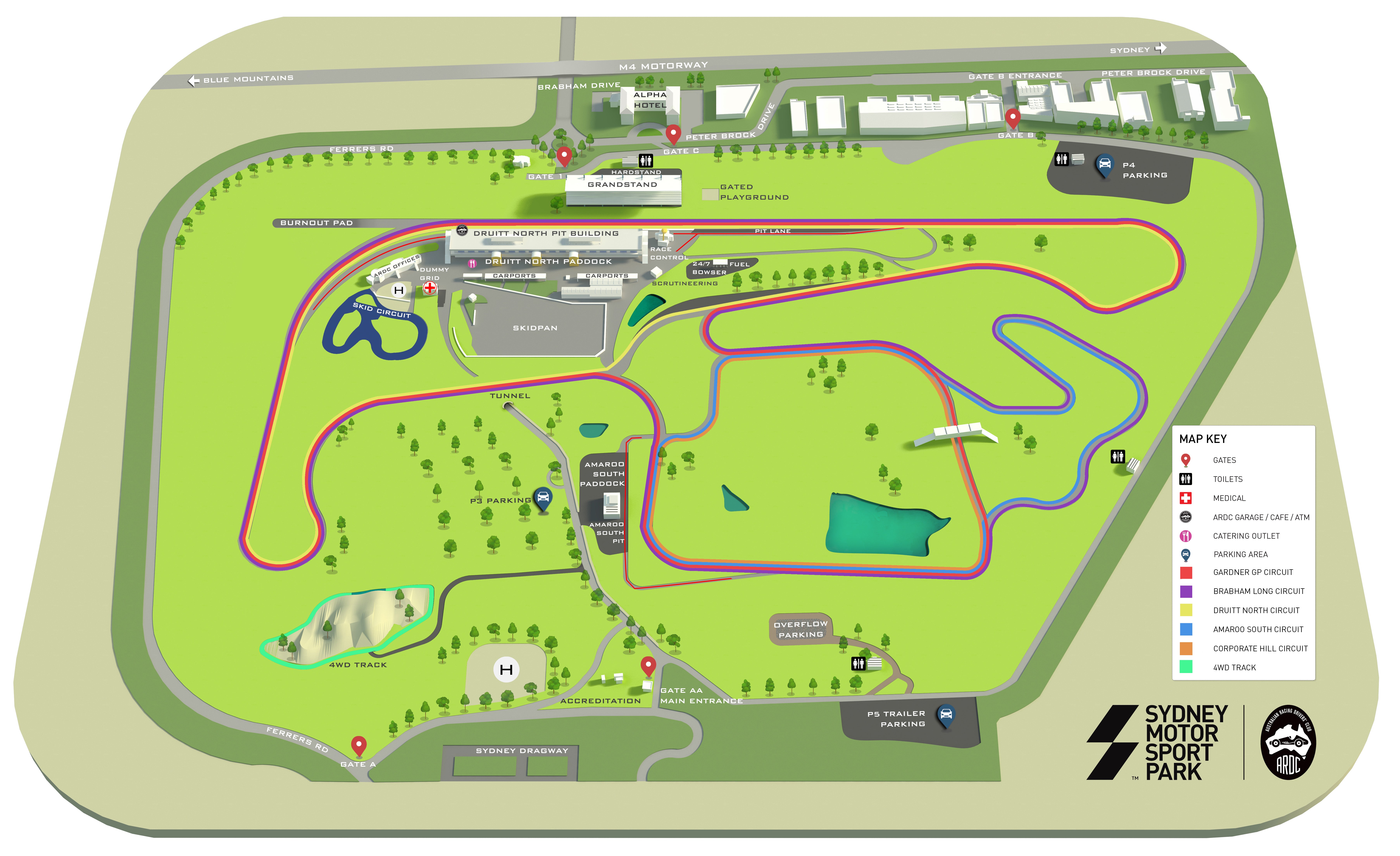 Venue Map Sydney Motorsport Park Events and Online Shop