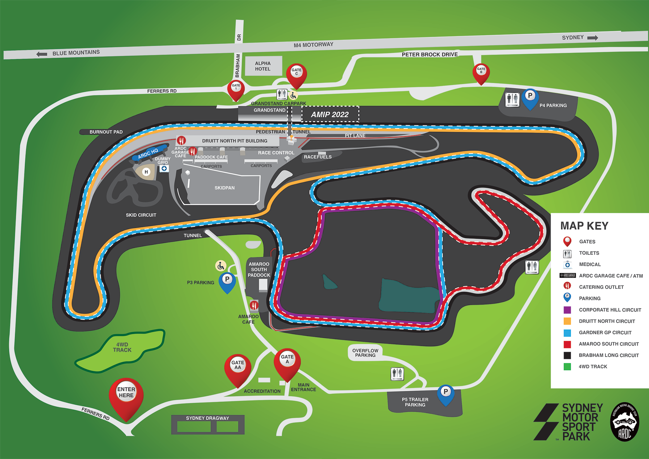 SMSP Maps Sydney Motorsport Park Events and Online Shop