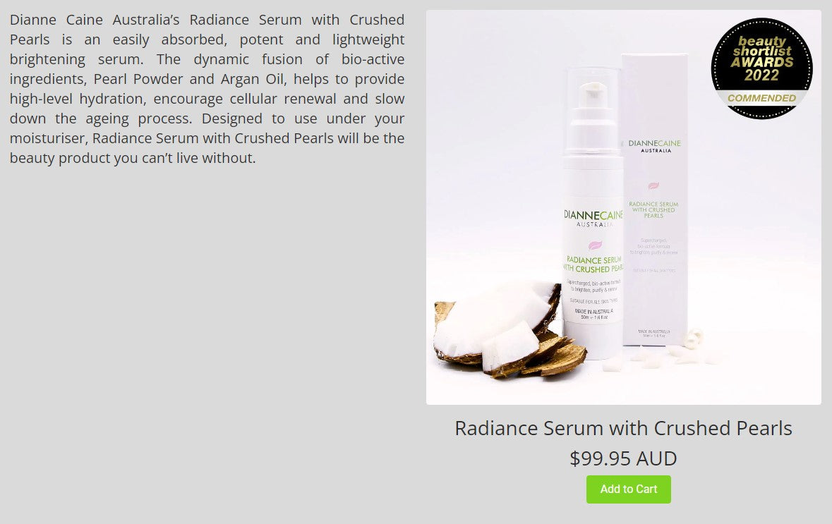 Add to Cart Radiance Serum with Crushed Pearls
