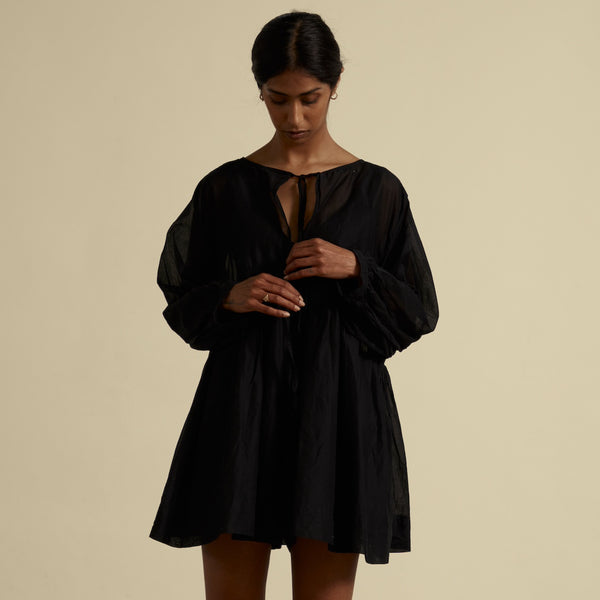 IN STOCK | COTTON SOMERLUS DRESS IN NOIR