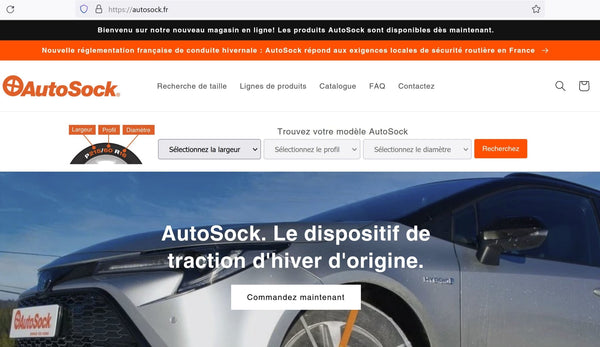 autosock.fr available for shopping in France - new French online store