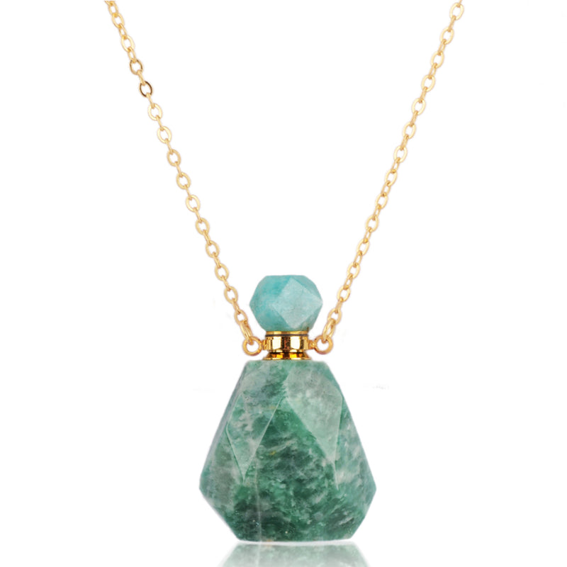 Diana Stone Perfume Bottle Necklace Gold – ZENGORI