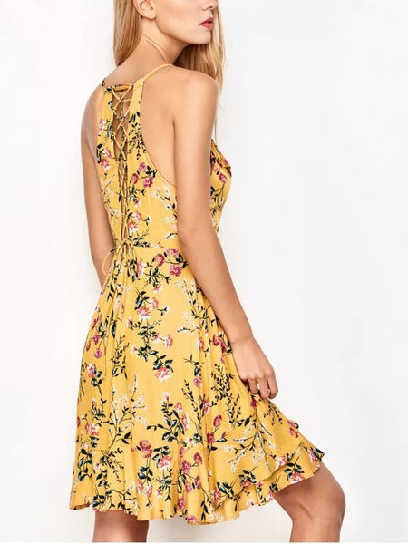 Gorgeous Crossover Floral Print Cami Dress – Ncocon