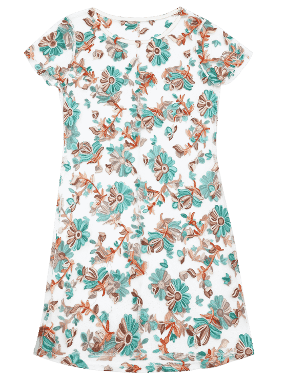 Pretty Floral Patched Sheer Mesh Dress – Ncocon