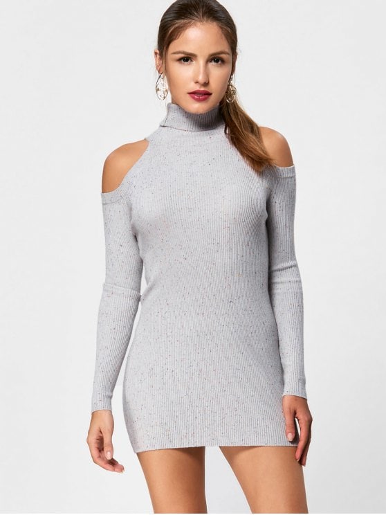 cold shoulder jumper dress