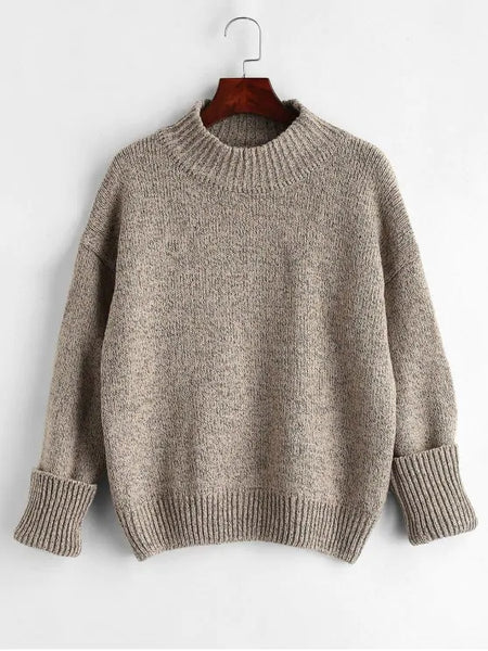 Causal Plain Heathered Pullover Sweater – Ncocon