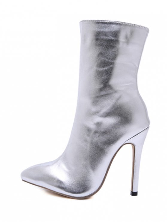 silver short boots