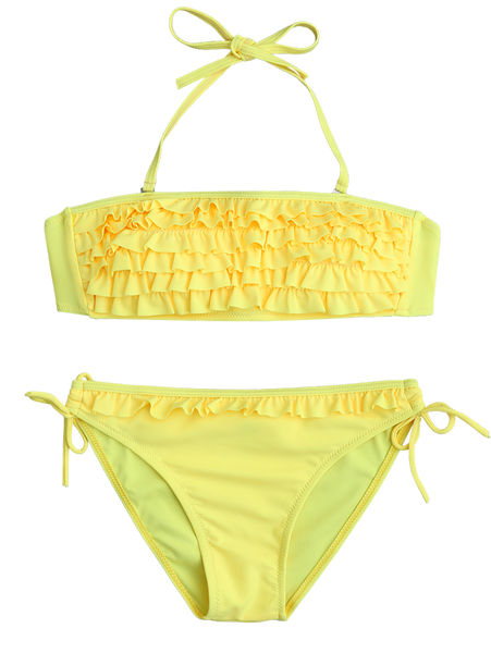 Yellow Ruffles String Bikini Set – Ncocon