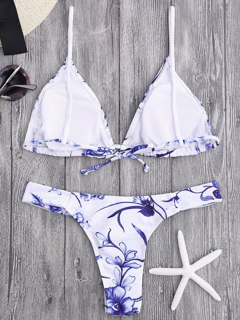 Padded Braided Porcelain Print Bikini Set – Ncocon
