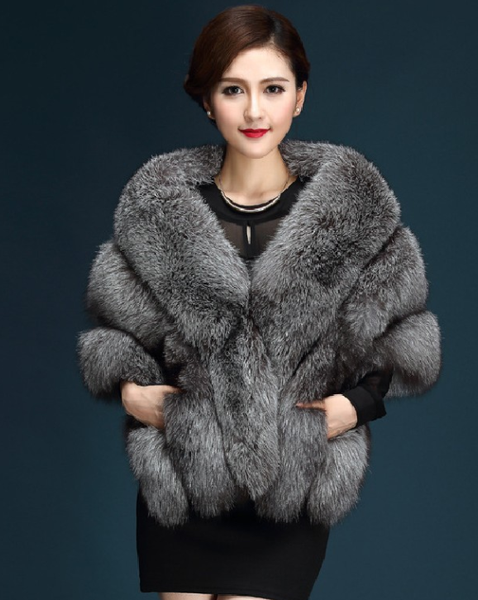 Autumn and winter new fox-like fur shawl, waistcoat, cloak, ladies'poc ...