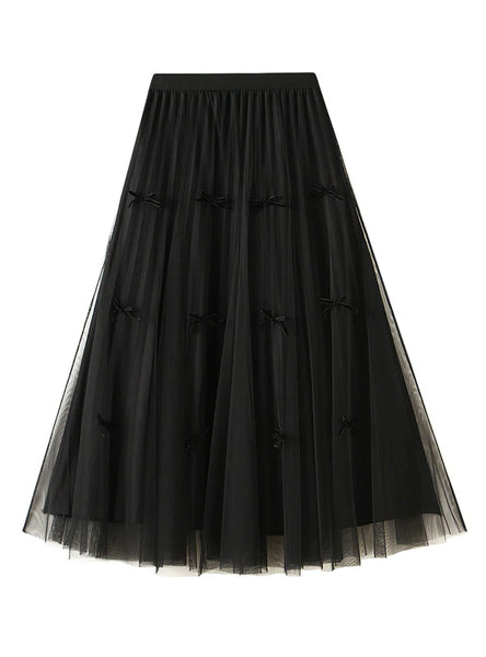 2022 DOUBLE-FACED BOW GAUZE SKIRT – Ncocon