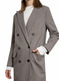 GREY PLAID TRENCH COATS DOUBLE BREASTED WIDE WAISTED