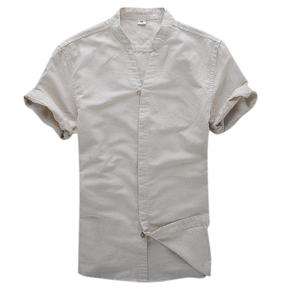 V Neck Dress Shirts for Men Linen Vintage Casual – Ncocon